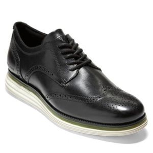 Cole Haan Original Grand Energy Meridian Short Wingtip Derby In Black Full Grain